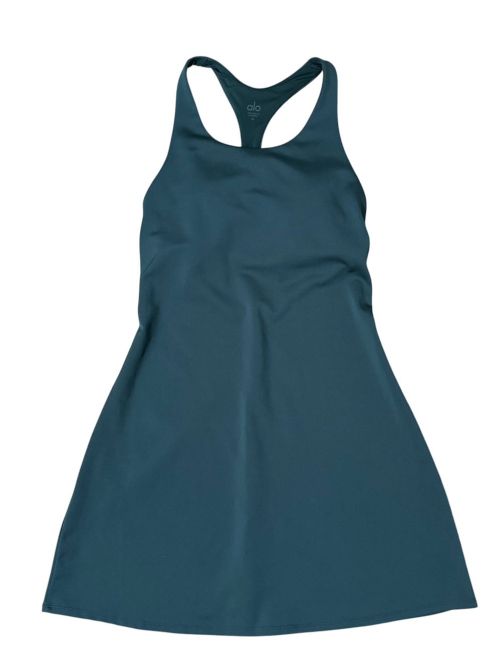 Alo Yoga Teal Green Athletic Tennis Racerback Dress Built-in Bra M